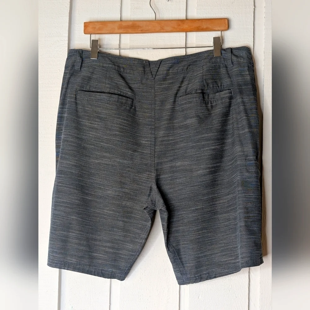 AFICO 365 Hybrid Chino Fishing Shorts Carcoal 9 Inch Inseam Men Size 36